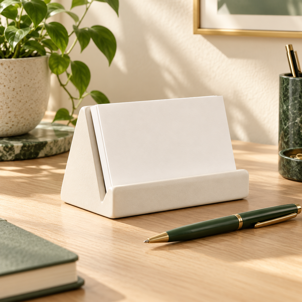 Memo Note Stand — concept visualization; styling accessories excluded